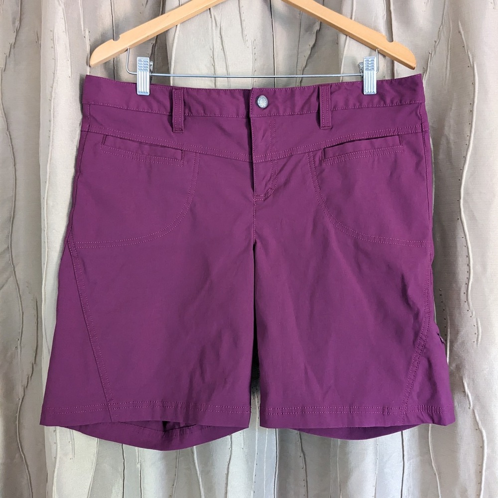 Athleta Dipper Bermuda Shorts Women's 14 Purple Plum Hiking Outdoor Quick Dry